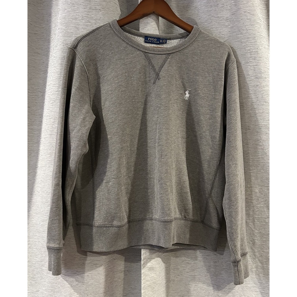 Polo Ralph Lauren Sweatshirt Boys XL Heather Gray Crewneck Solid Blank